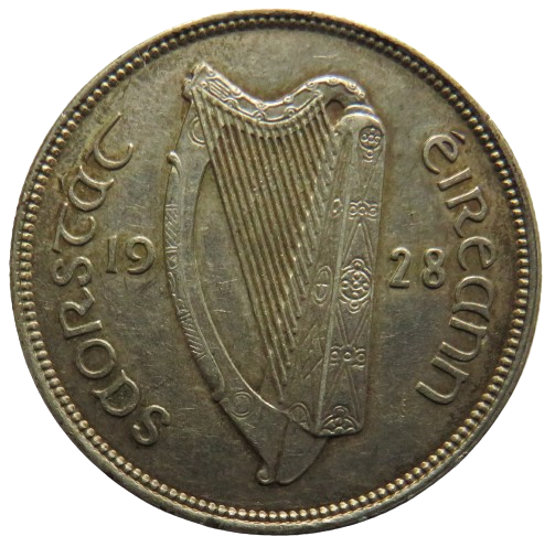 1928 Ireland Silver Florin / 2 Shilling Coin In Higher Grade