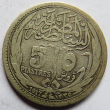 Load image into Gallery viewer, 1917 Egypt Silver 5 Piastres Coin
