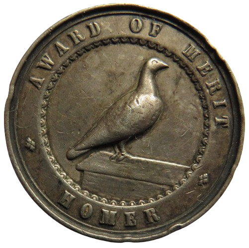 Award of Merit Homer Pigeon 1886 Silver / White Metal Medal
