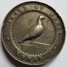 Load image into Gallery viewer, Award of Merit Homer Pigeon 1886 Silver / White Metal Medal
