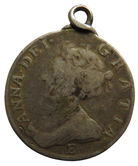 1707 Edinburgh Mint Queen Anne Silver Shilling Coin Pendant