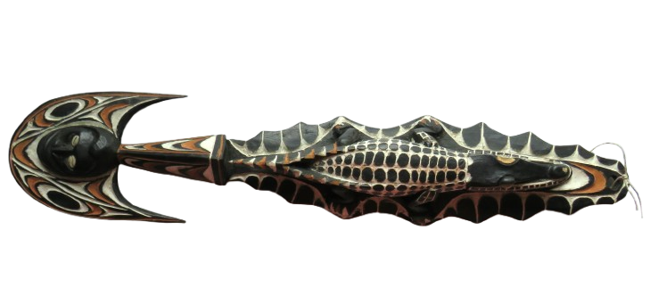 Vintage Papa New Guinea Carved Wooden Wall Art, Crocodile etc