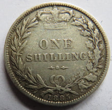 Load image into Gallery viewer, 1885 Queen Victoria Young Head Silver Shilling Coin - Great Britain
