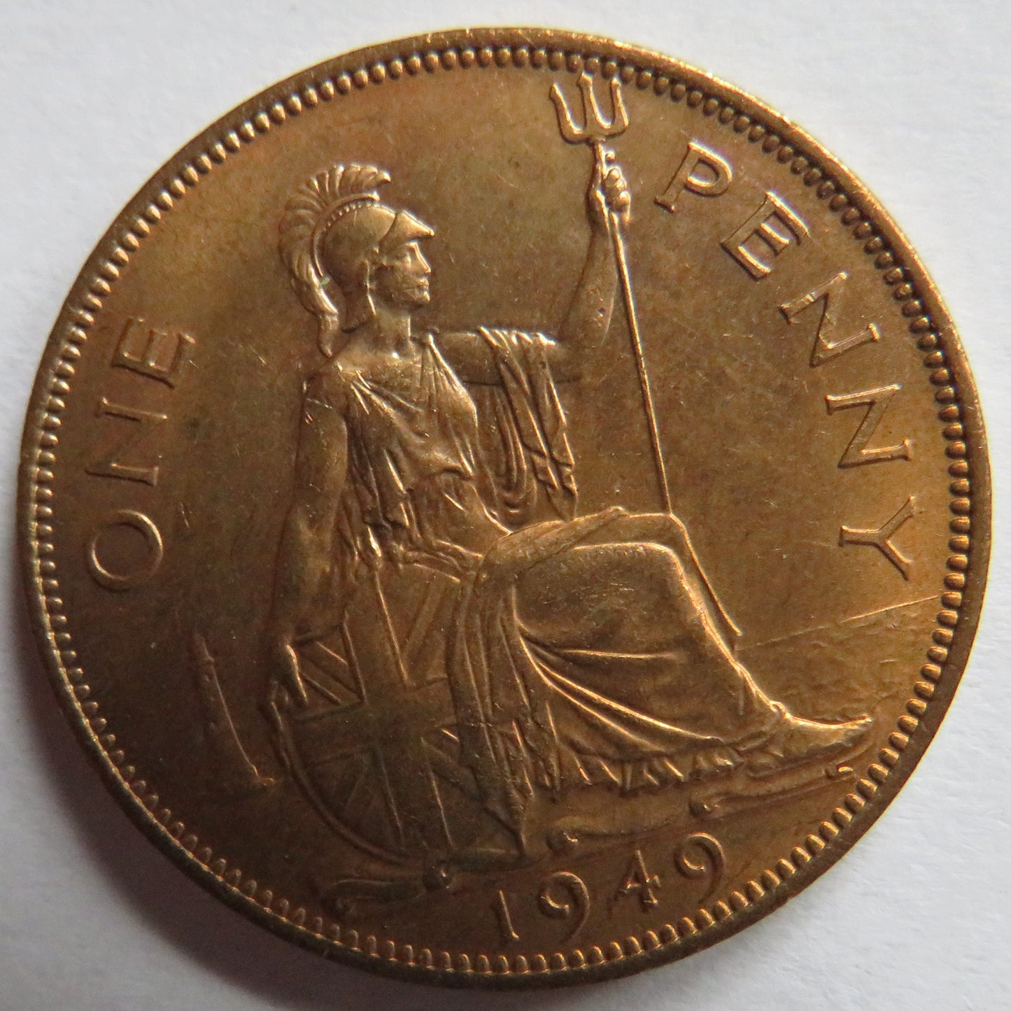 1949 King George VI One Penny Coin Unc - Great Britain
