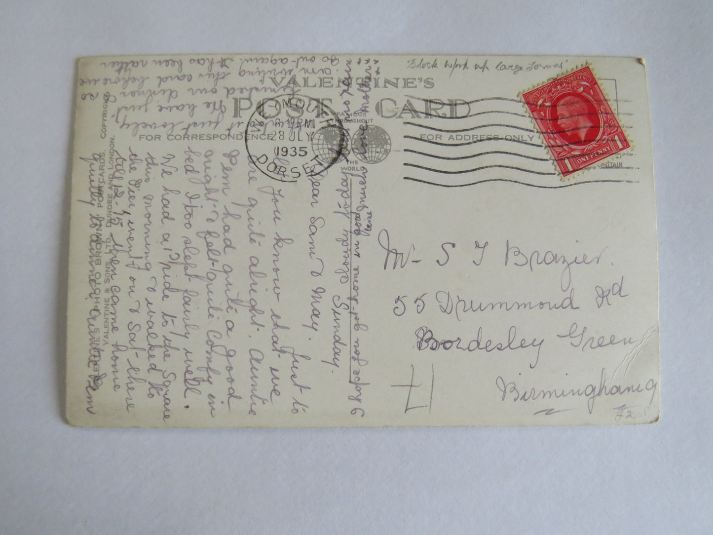 Vintage Postcard of Portland Bill & Lighthouse 1935
