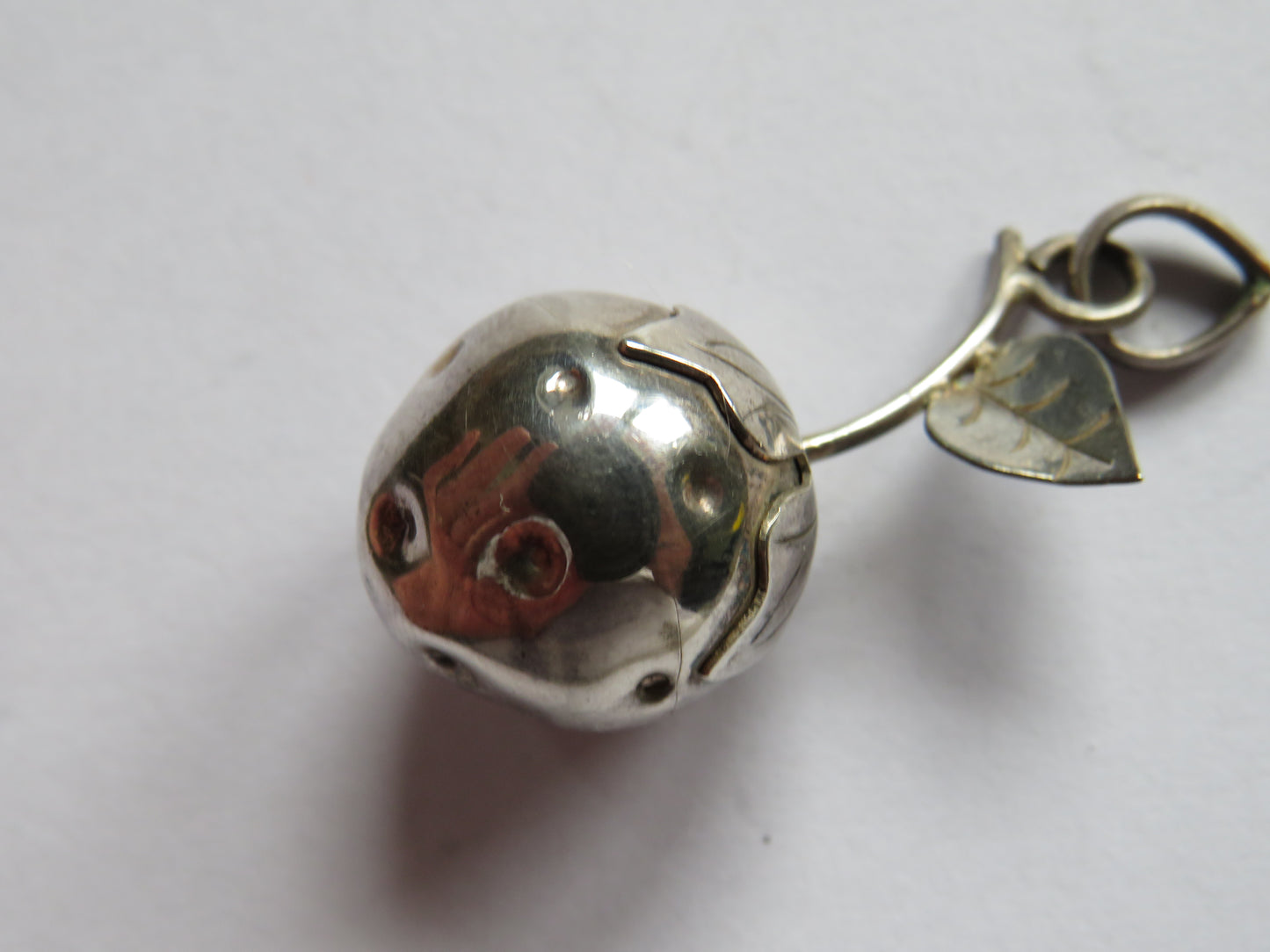 Vintage Silver / White Metal Strawberry Pendant