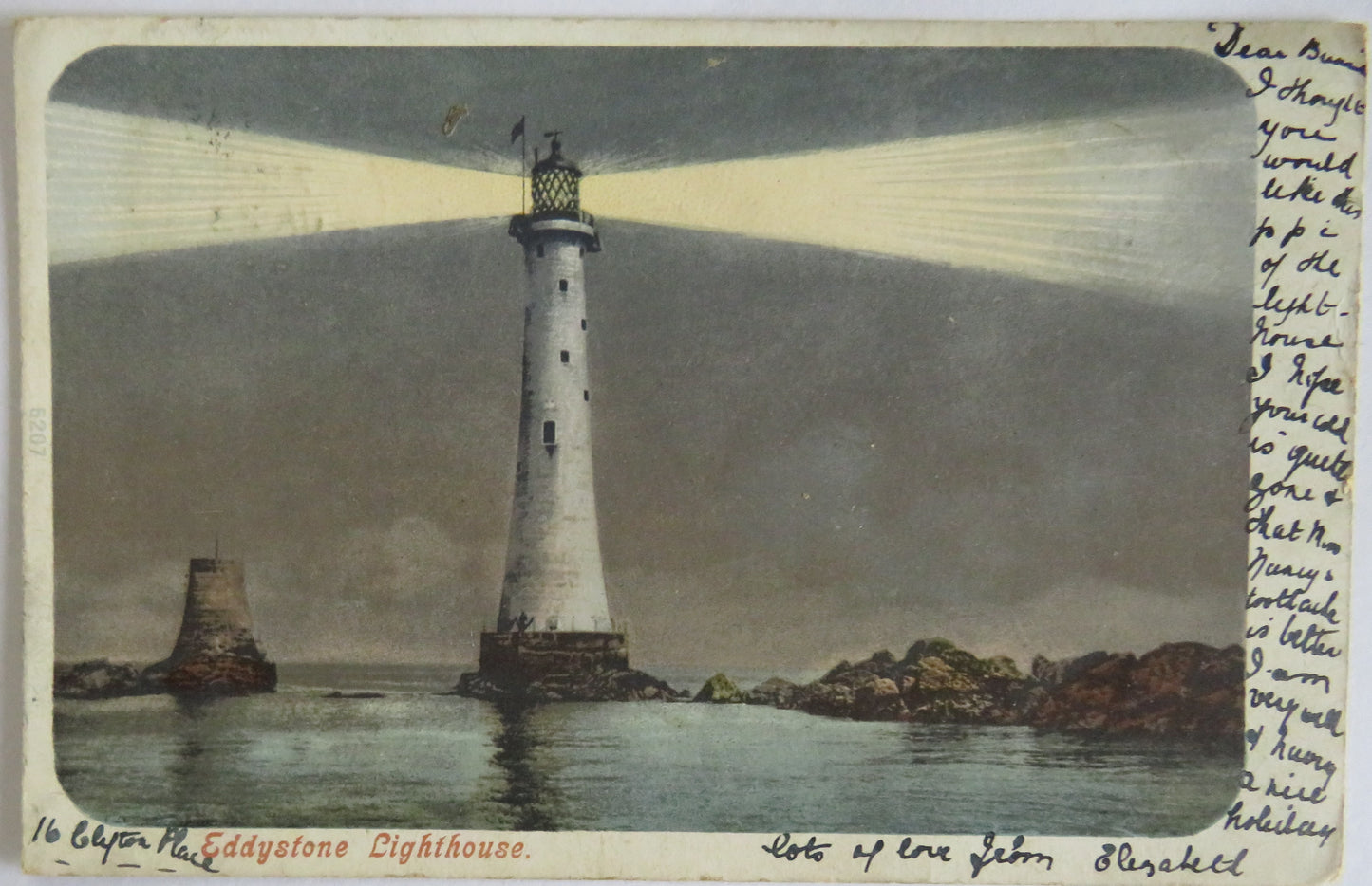 Vintage Postcard of Eddystone Lighthouse 1905
