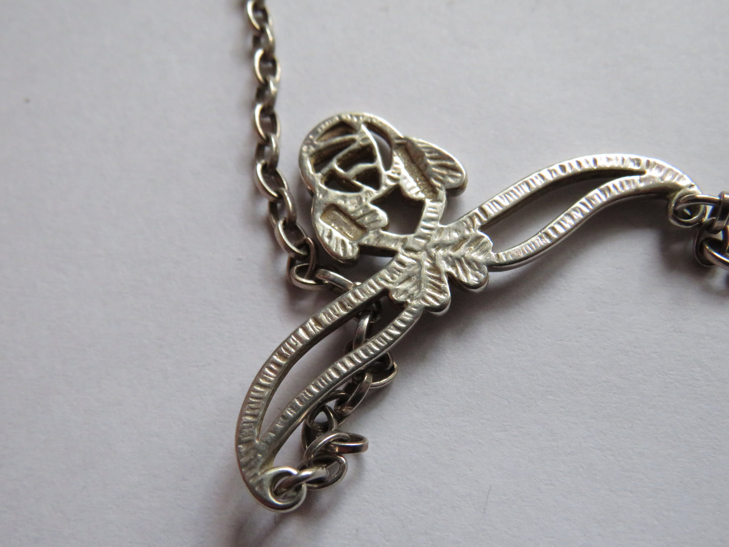 Ladies Sterling Silver Necklace & Pendant In Style of Charles Rennie Mackintosh