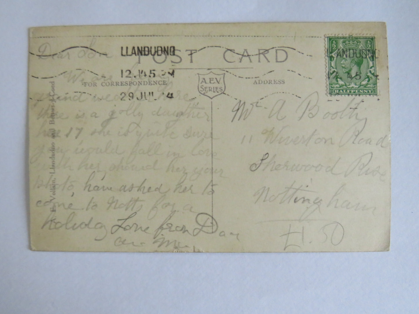 Vintage Postcard of The Lighthouse, Llandudno
