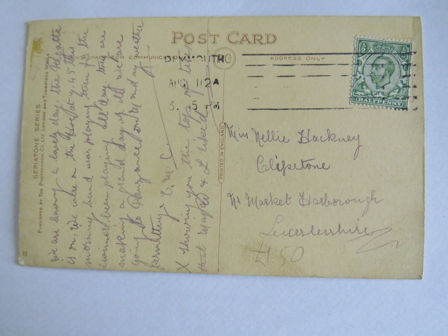 Vintage Postcard of Plymouth Eddystone Lighthouse & Mount Edgcumbe