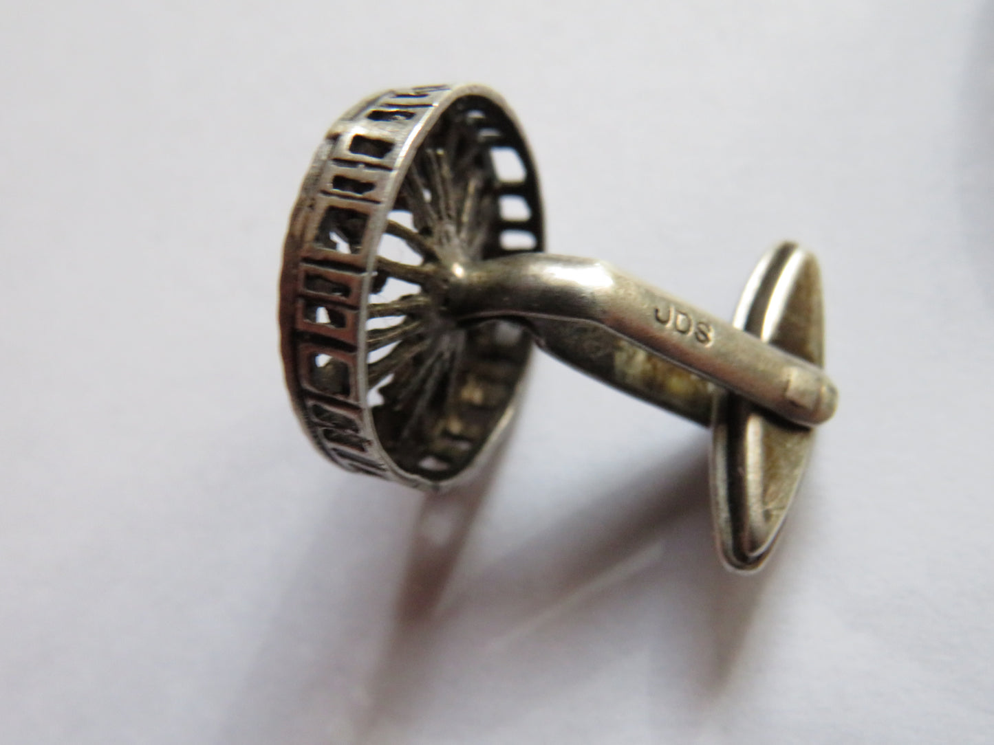 Vintage Pair Of Men's Silver Cufflinks Hallmarked London 1973