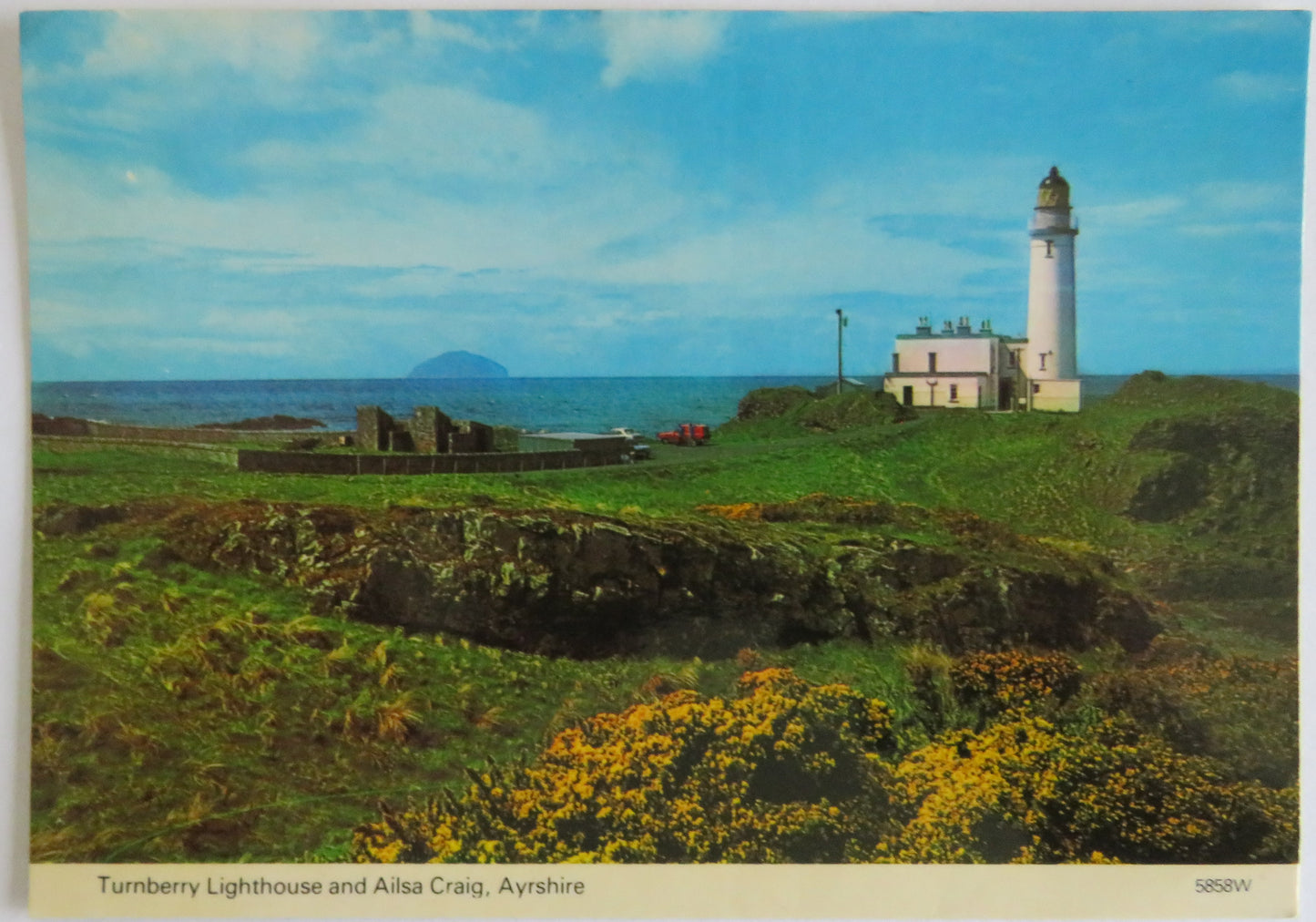 Vintage Postcard of Turnberry Lighthouse and Ailsa Craig, Ayrshire