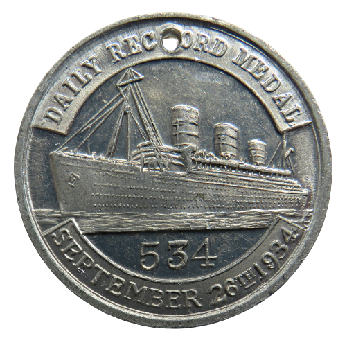 1934 King George V Daily Record Medal - Launch of Queen Mary