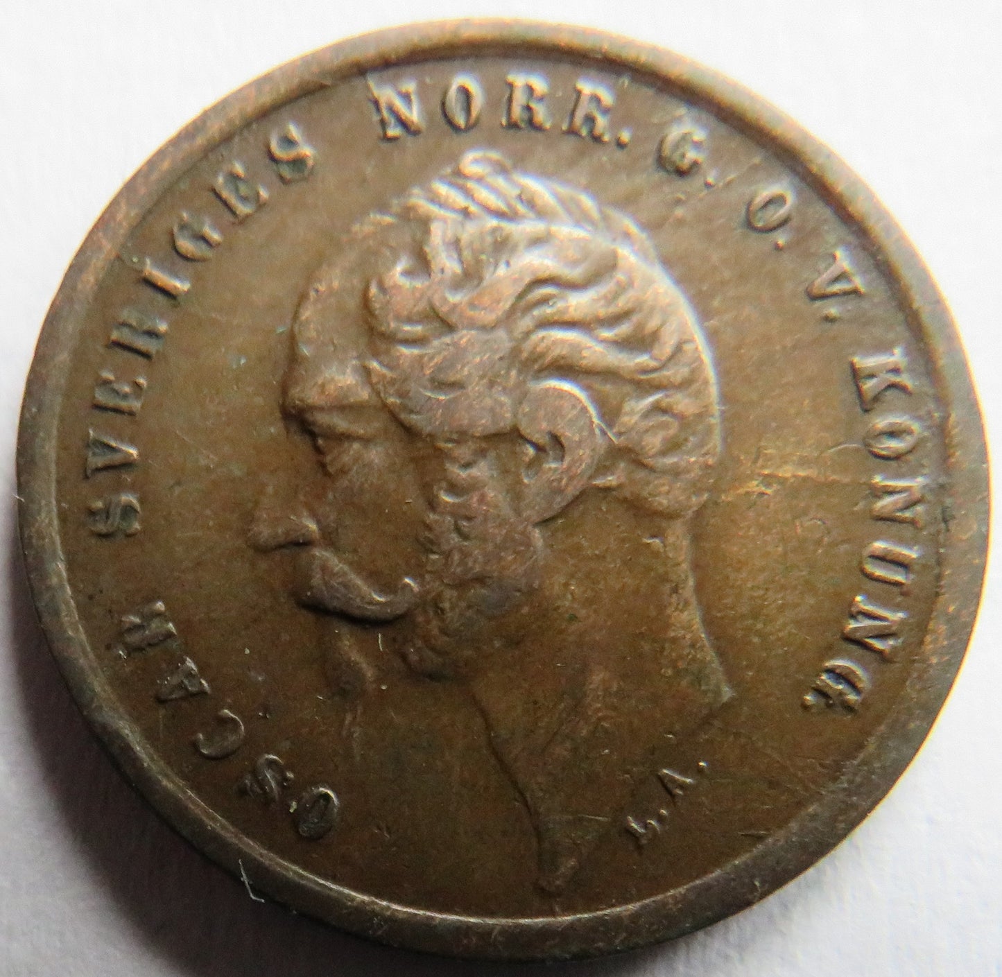 1858 Sweden One Ore Coin