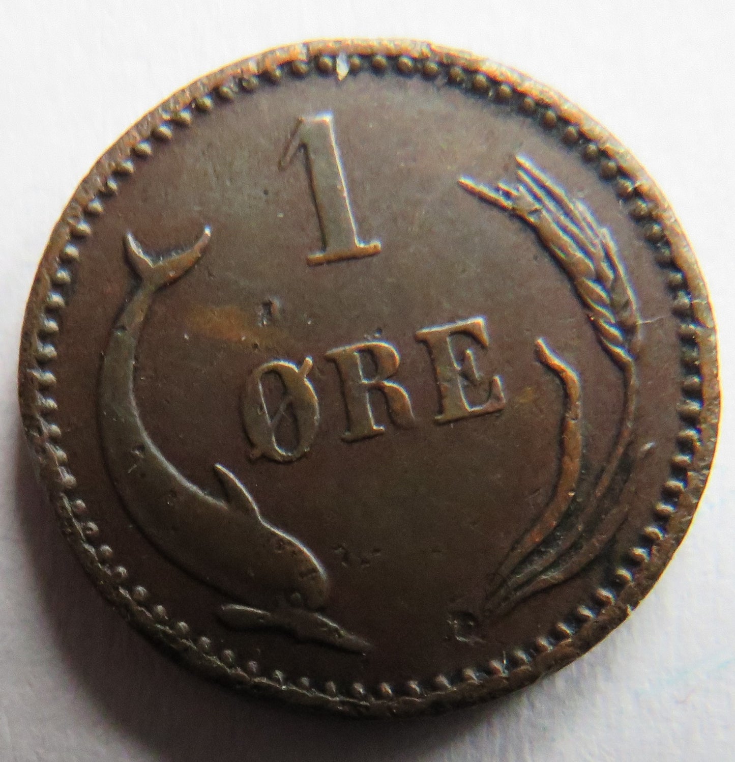 1889 Denmark One Ore Coin