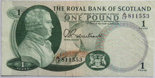Load image into Gallery viewer, 1967 The Royal Bank of Scotland £1 One Pound Note
