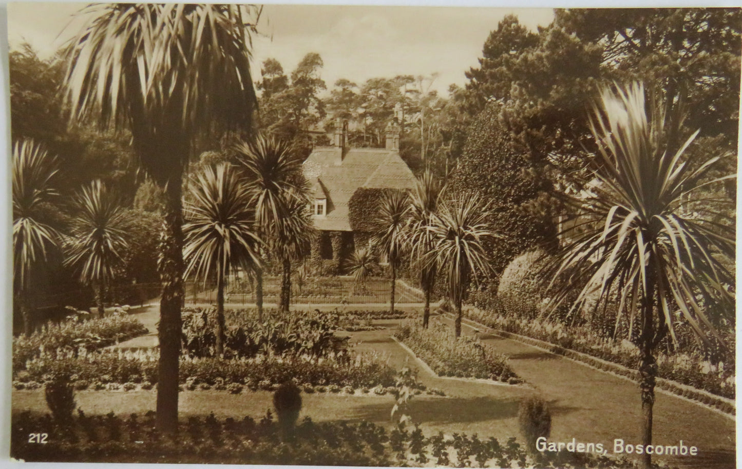 Vintage Postcard of Gardens Boscombe