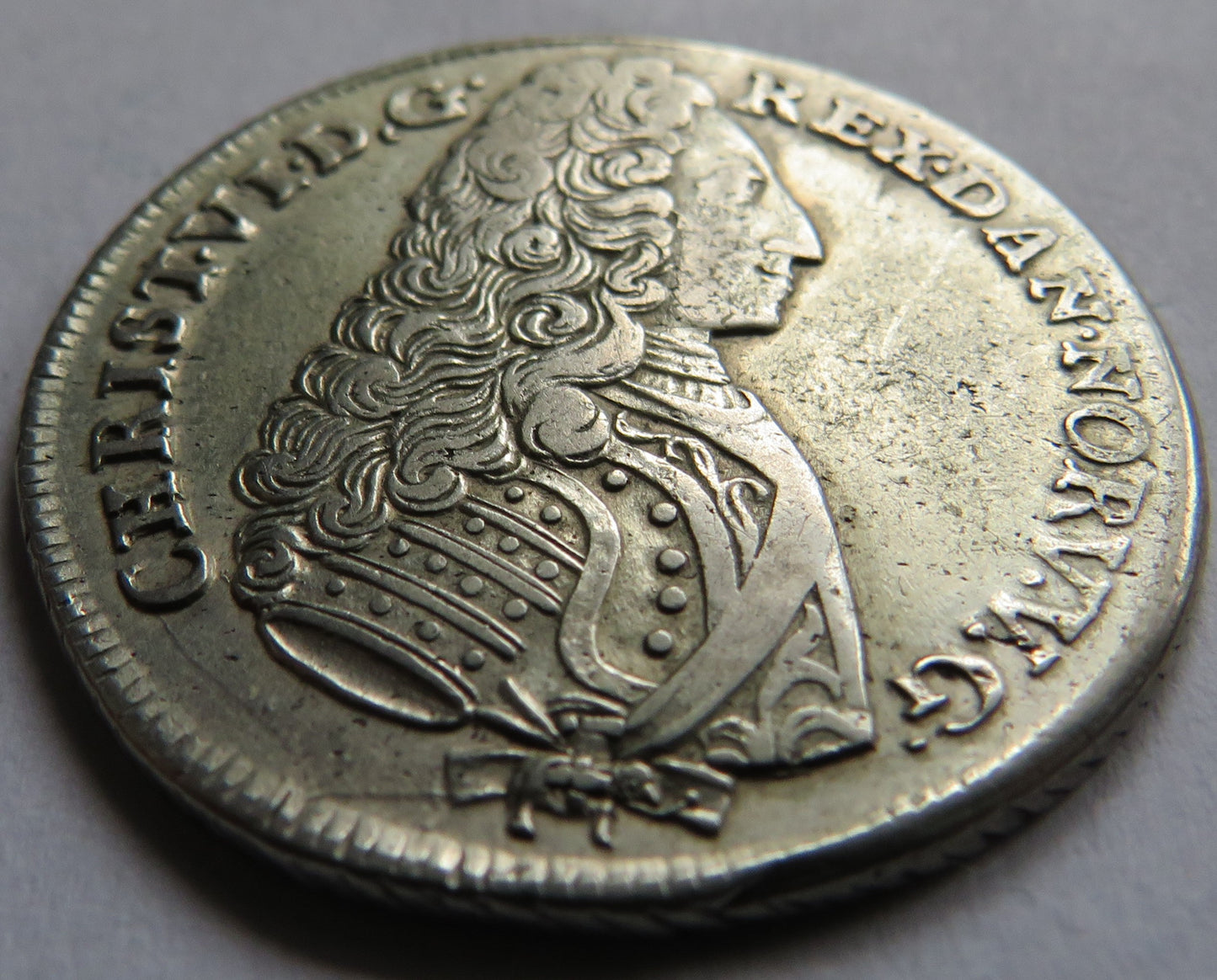 1732 Denmark Christian VI Silver 24 Skilling Coin