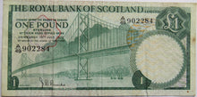 Load image into Gallery viewer, 1970 The Royal Bank of Scotland £1 One Pound Note
