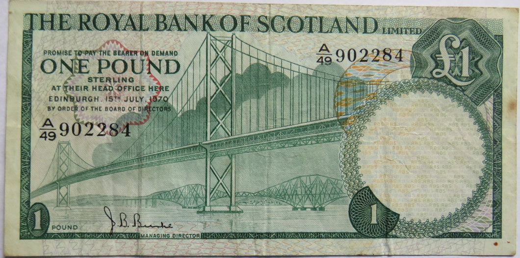 1970 The Royal Bank of Scotland £1 One Pound Note