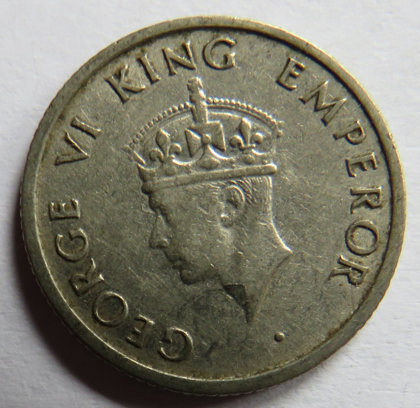 1947 King George VI India 1/4 Rupee Coin