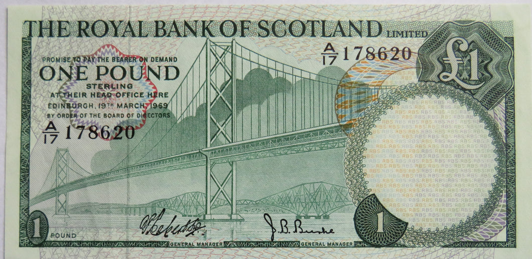 1969 The Royal Bank of Scotland £1 One Pound Note