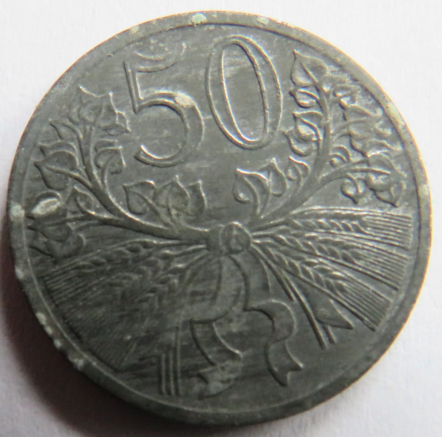 1941 Bohemia & Moravia 50 Haleru Coin