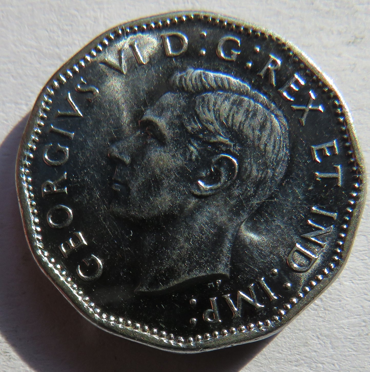 1945 King George VI Canada 5 Cents Coin