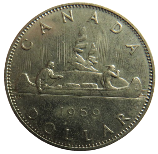 1969 Queen Elizabeth II Canada $1 One Dollar Coin