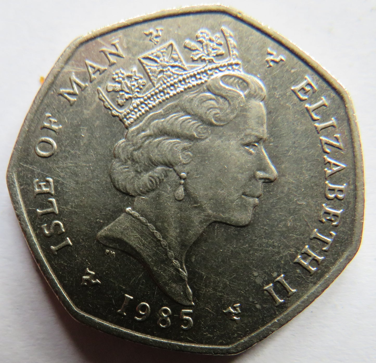 1985 Isle of Man 50p Fifty Pence Coin Viking Longboat
