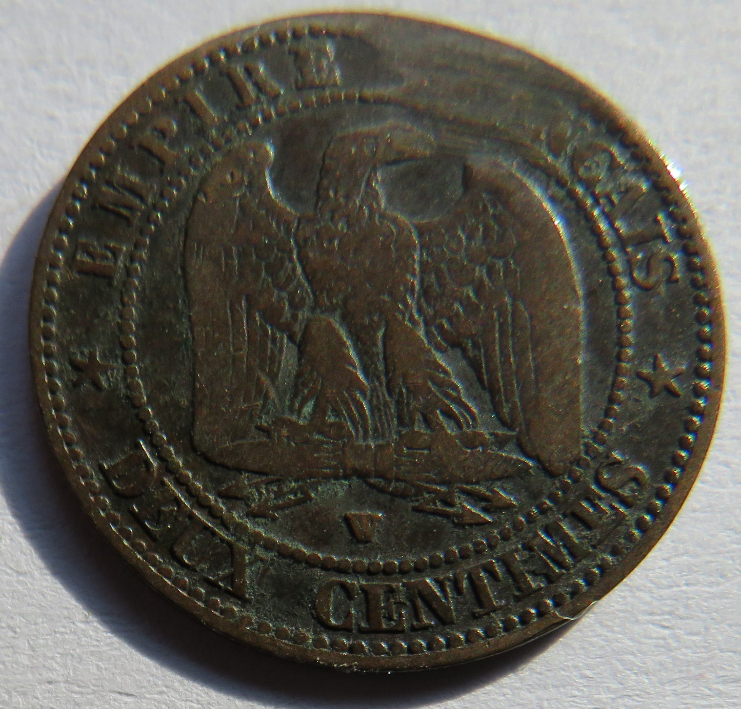 1855-W France 2 Centimes Coin