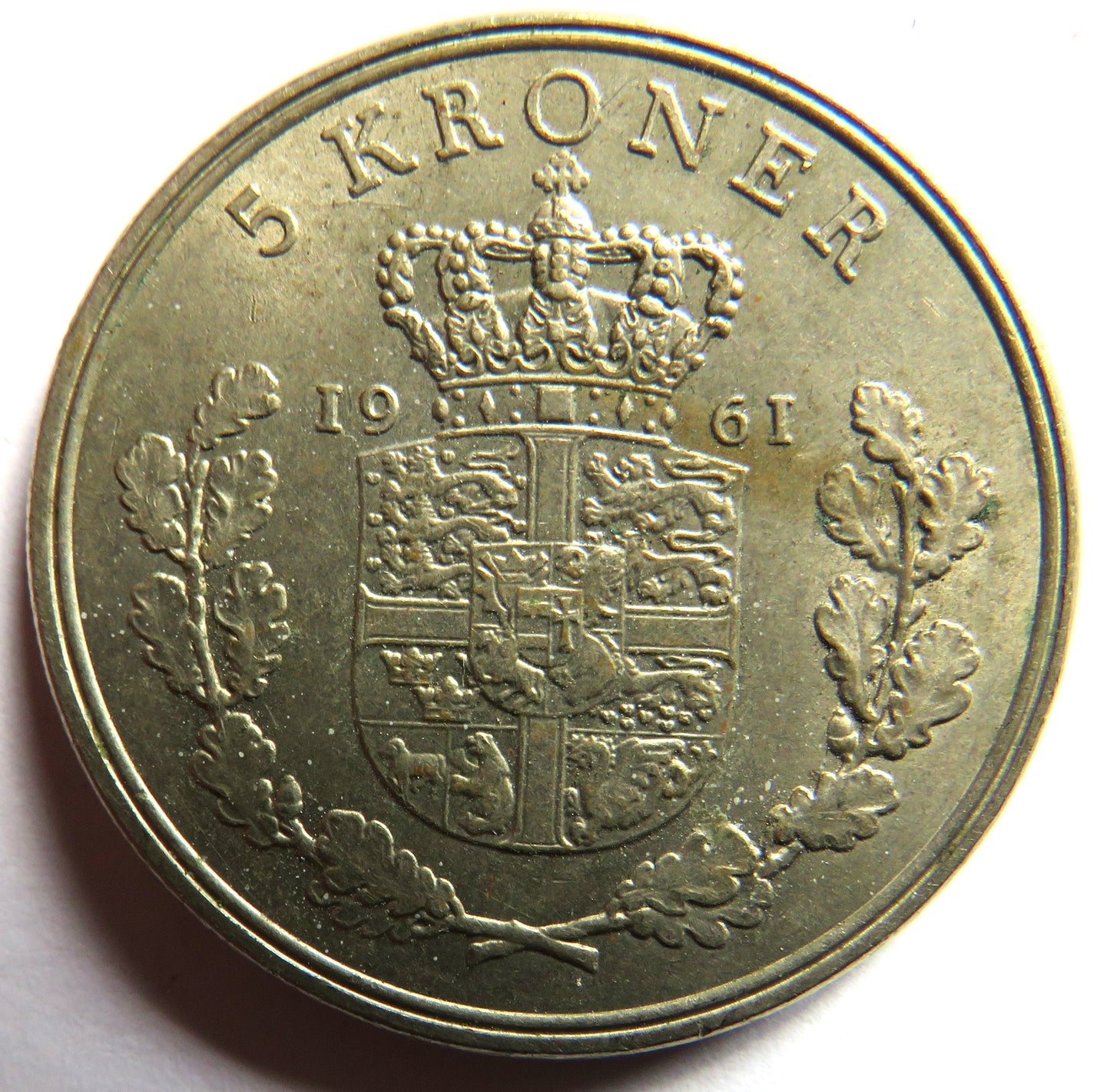 1961 Denmark 5 Kroner Coin