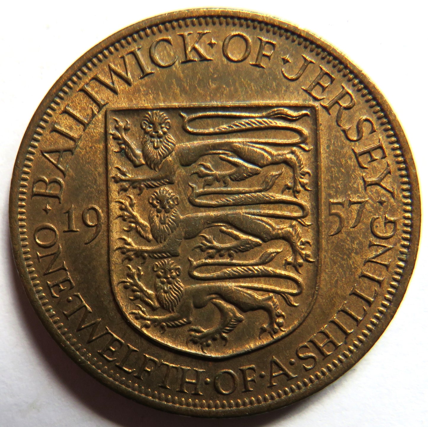 1957 Bailiwick of Jersey 1/12th of a Shilling Coin