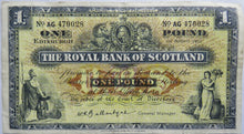 Load image into Gallery viewer, 1955 The Royal Bank of Scotland £1 One Pound Banknote
