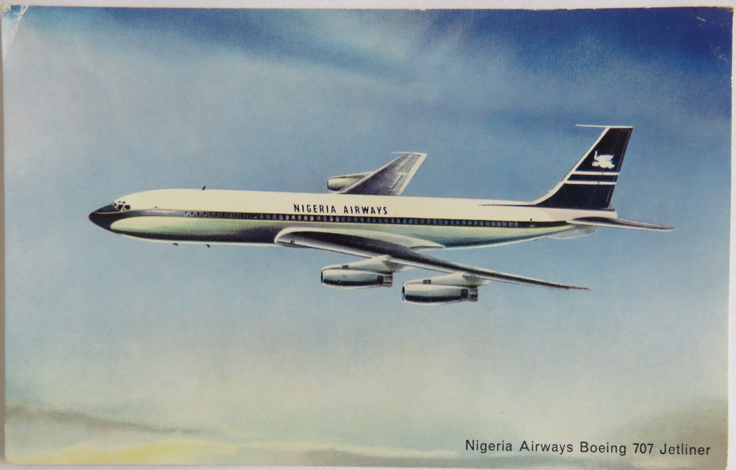 Vintage Aircraft Postcard of Nigeria Airways Boeing 707 Jetliner