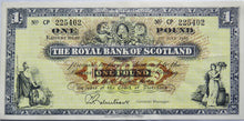 Load image into Gallery viewer, 1966 The Royal Bank of Scotland £1 One Pound Banknote
