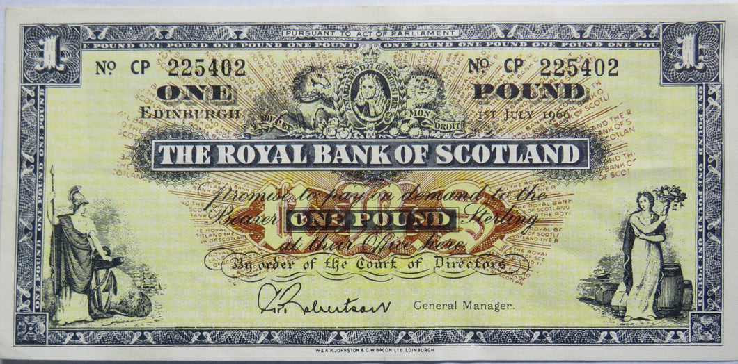 1966 The Royal Bank of Scotland £1 One Pound Banknote