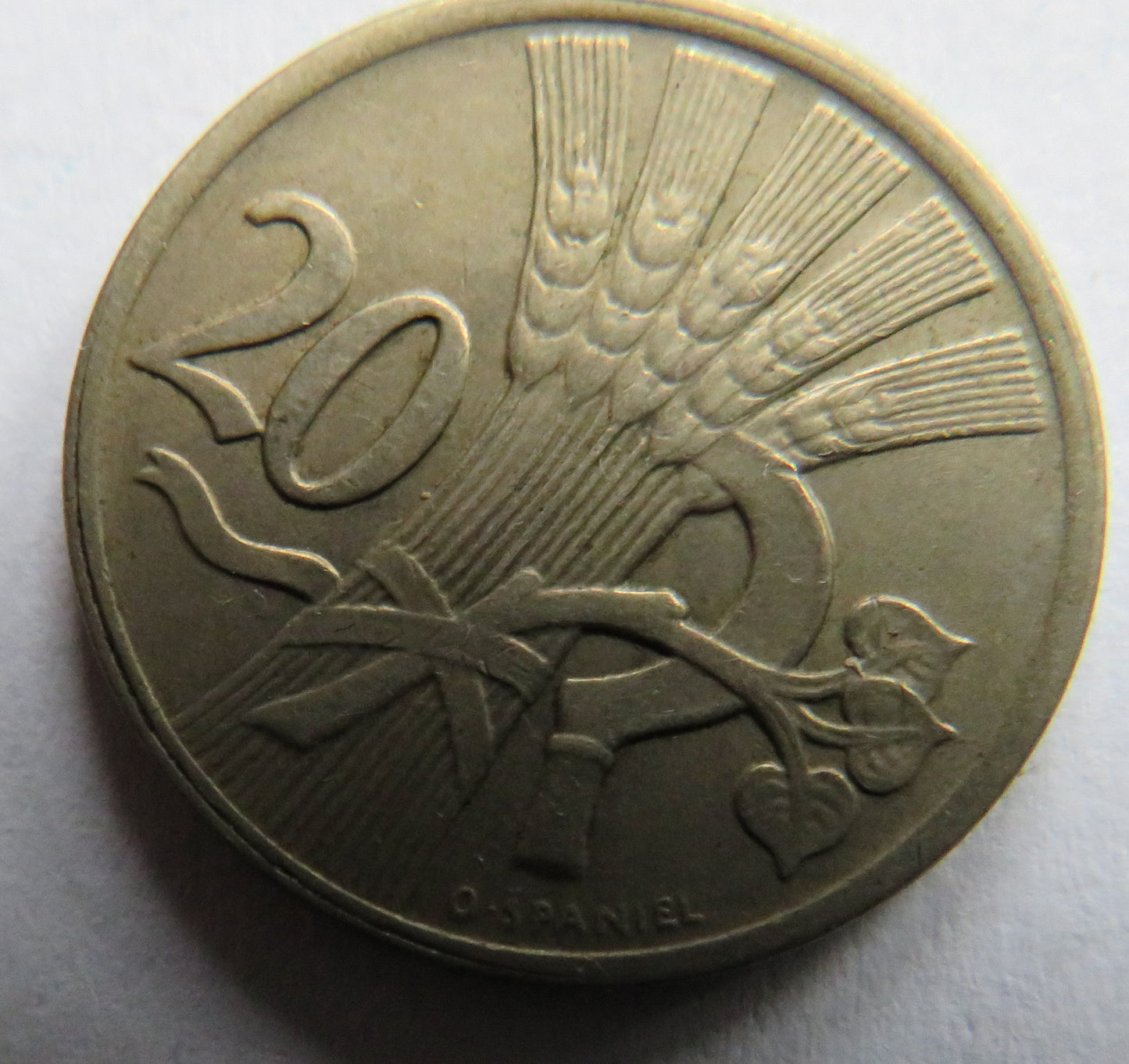 1921 Czechoslovakia 20 Haleru Coin