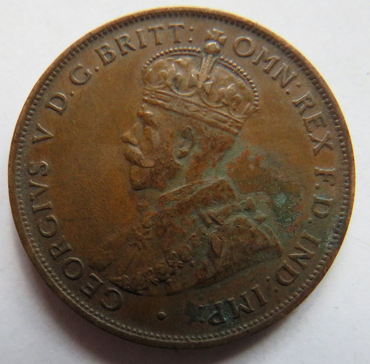 1925 King George V Australia One Penny Coin - Scarce Date