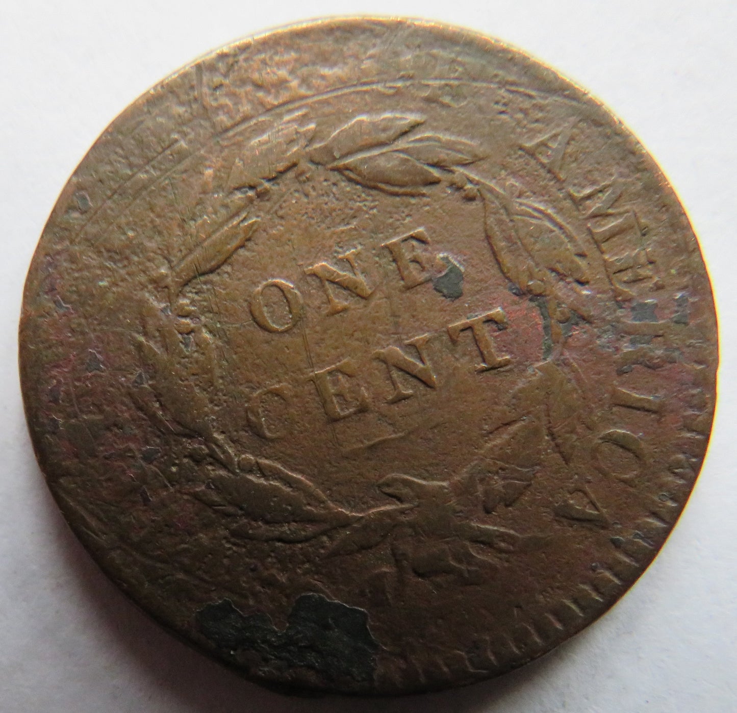 1820 USA Coronet Head One Cent Coin (Damaged)