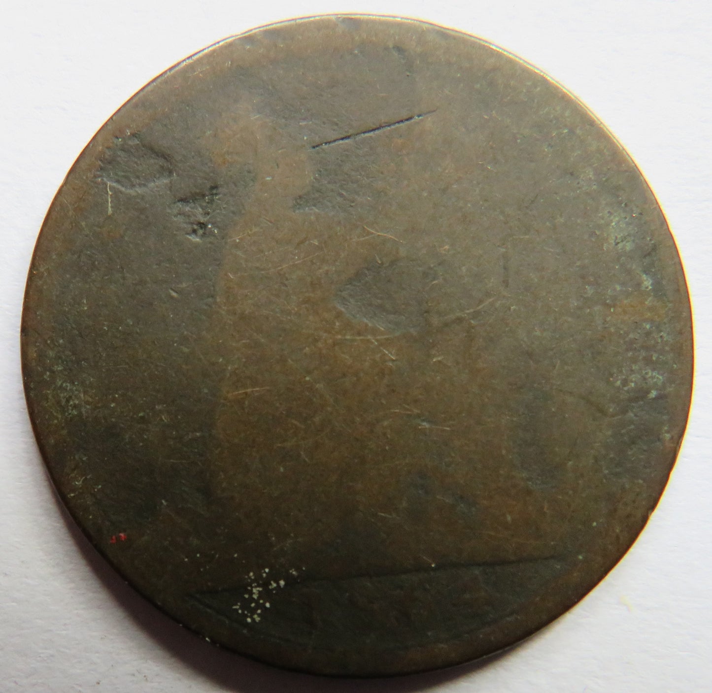 1864 Queen Victoria Bun Head One Penny Coin - Great Britain