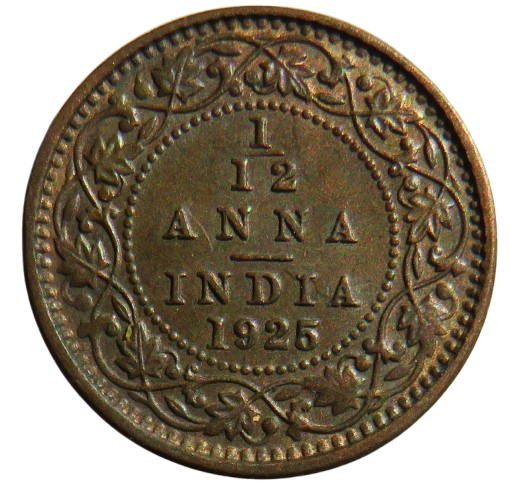 1925 King George V India 1/12th Anna Coin In Higher Grade