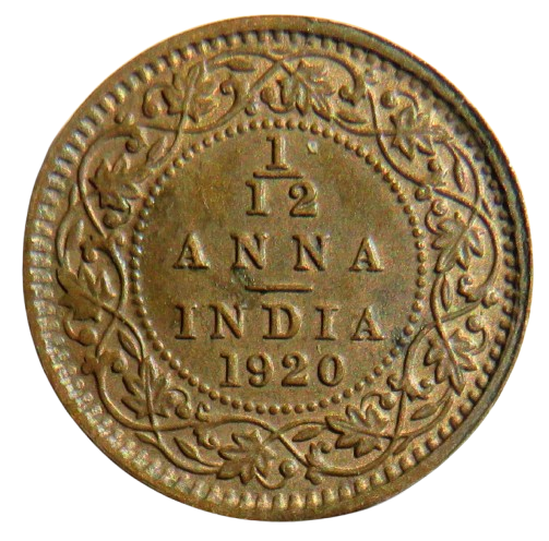 1920 King George V India 1/12th Anna Coin In Higher Grade