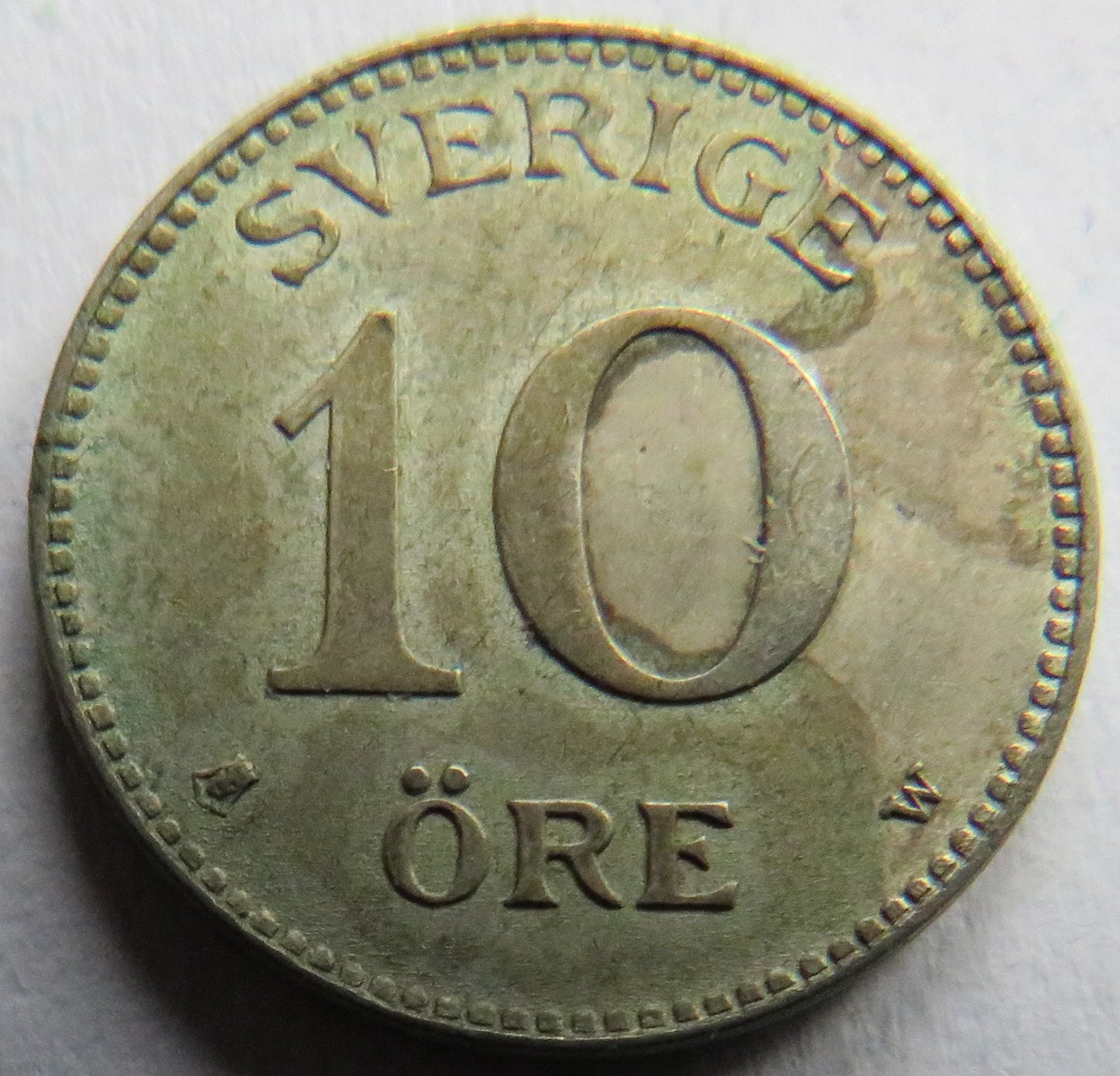 1911 Sweden Silver 10 Ore Coin