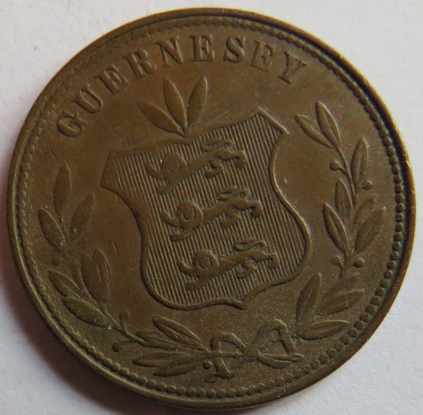1864 Guernsey 8 Doubles Coin