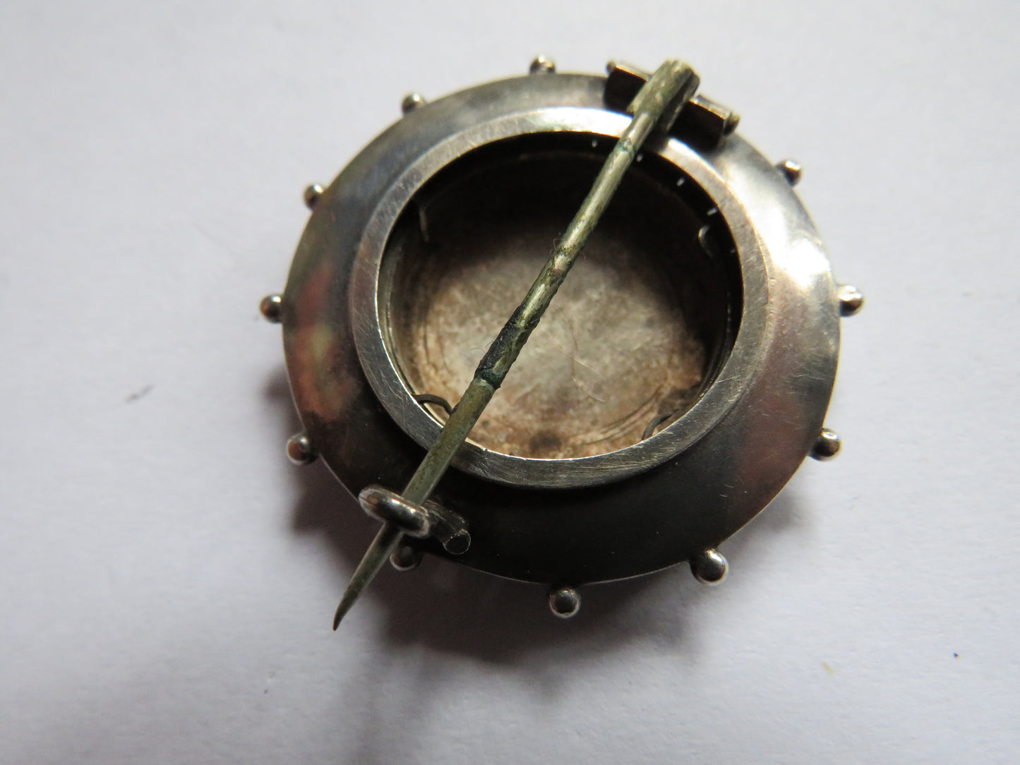 Antique Victorian Silver / White Metal Brooch With Engraving of Bridge