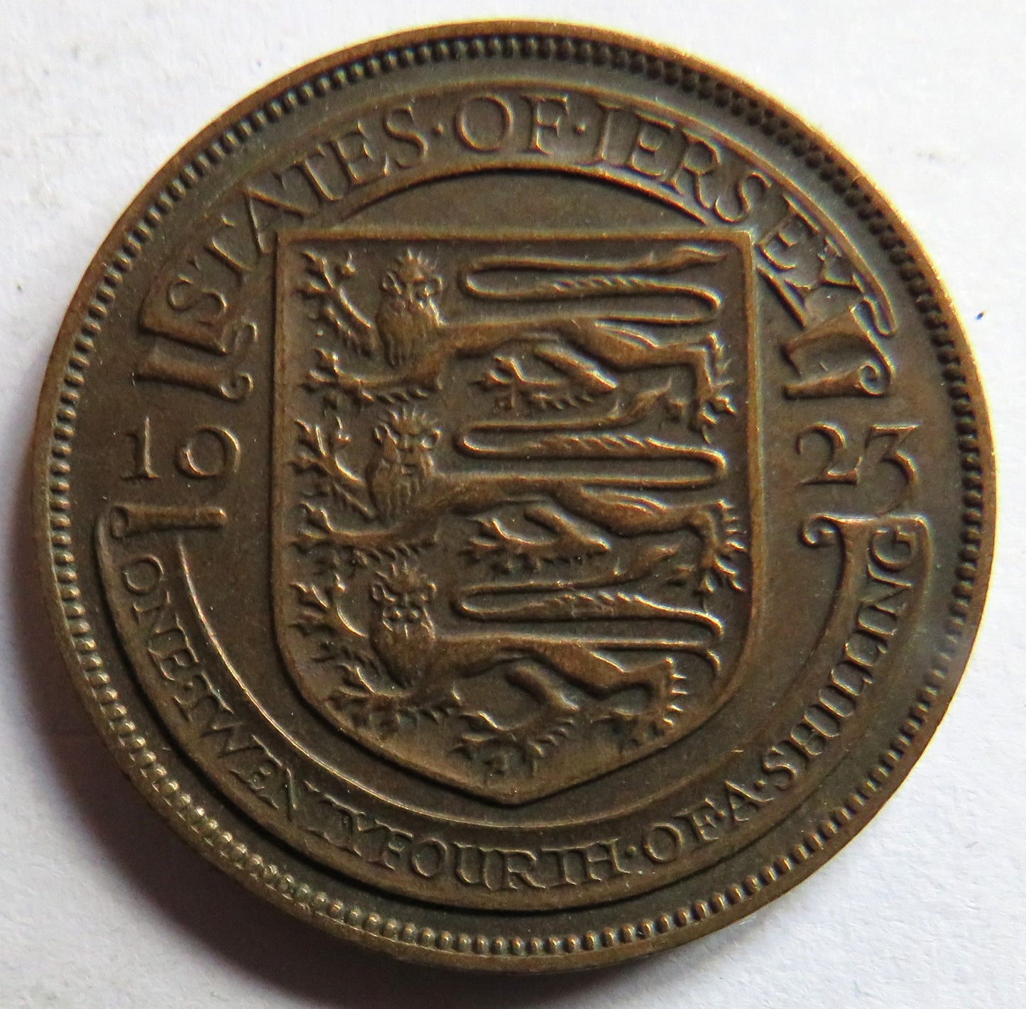 1924 King George V States of Jersey 1/24th of a Shilling Coin