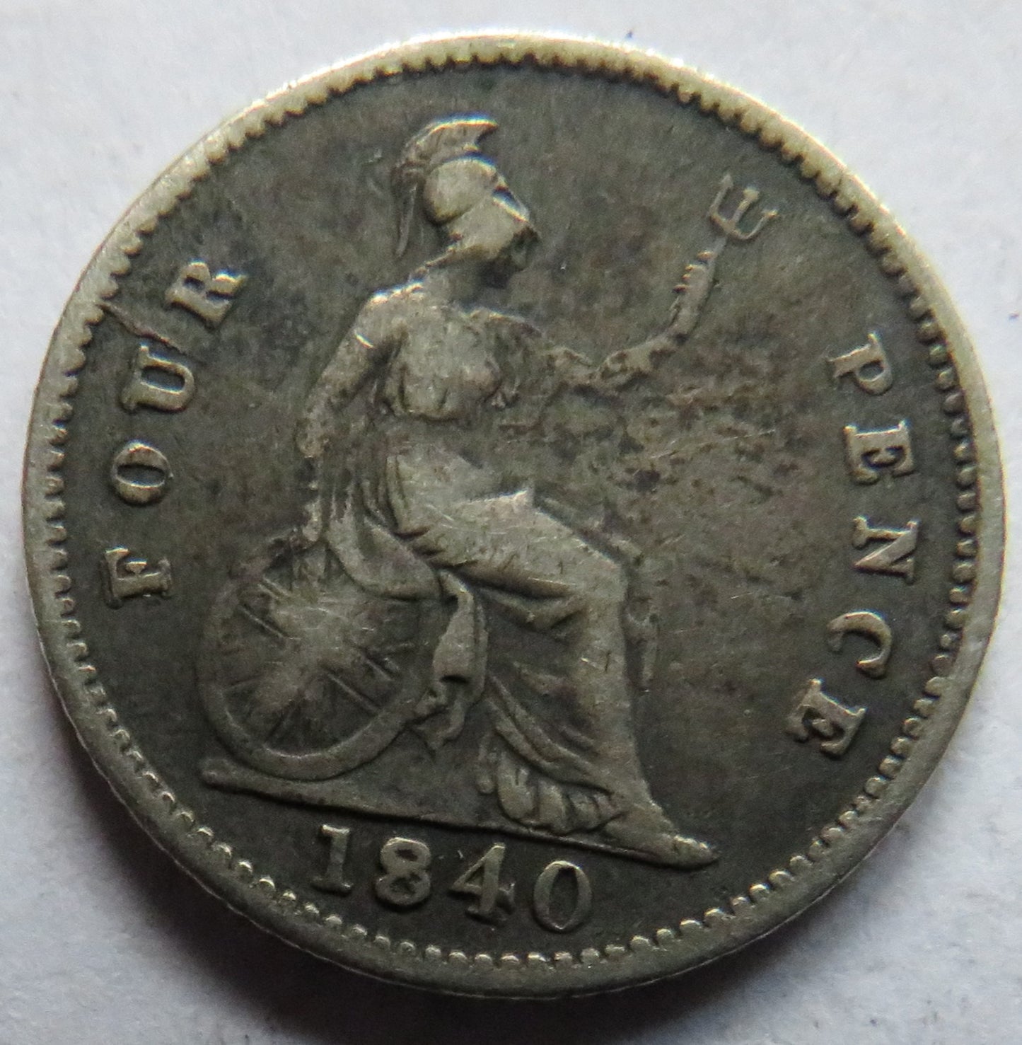 1840 Queen Victoria Silver Four Pence / Groat Coin - Great Britain