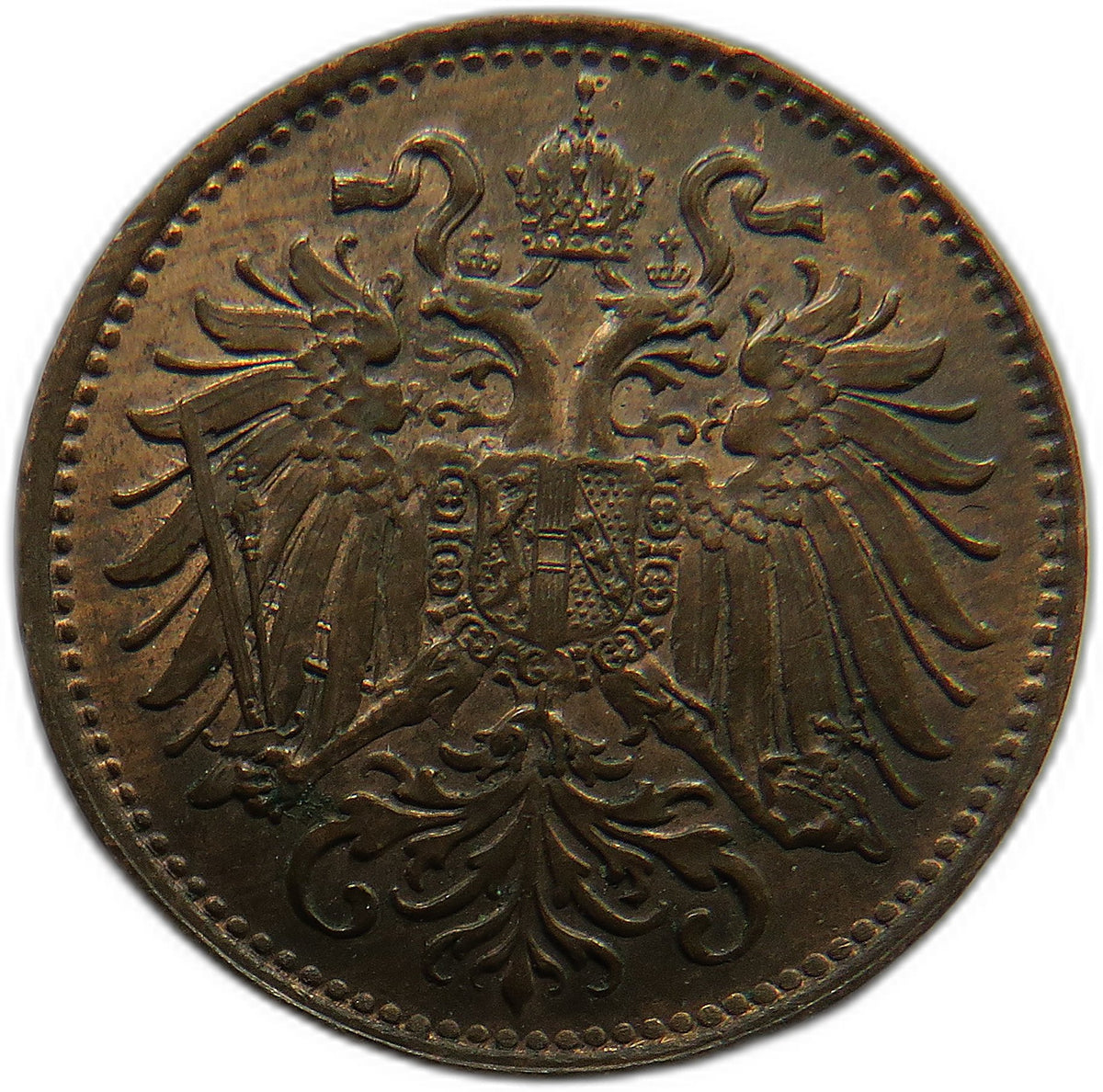 1894 Austria 2 Heller Coin High Grade