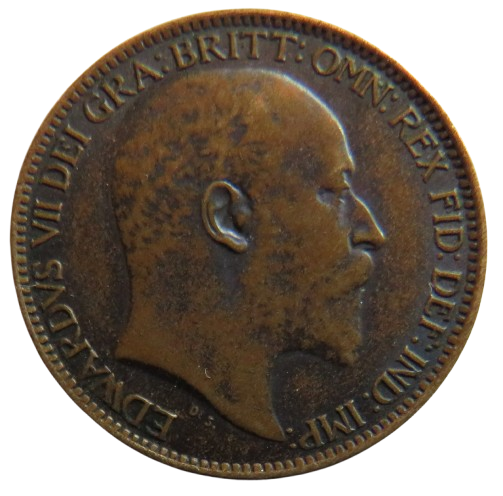 1909 King Edward VII Farthing Coin - Great Britain